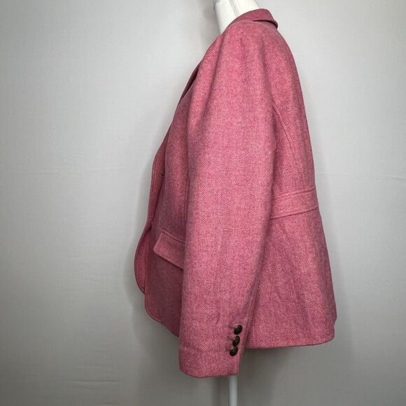 Talbots Pink Wool Tea Coffee Cup Lining Business Casual Blazer Jacket Size 18 - Picture 2 of 10
